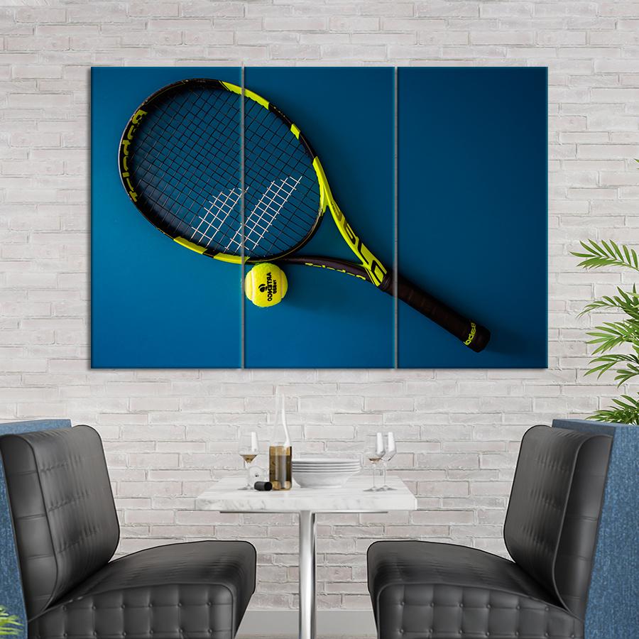 Картина спорт Профессиональная ракетка и мяч для тенниса 128x81 см (A1258-3)