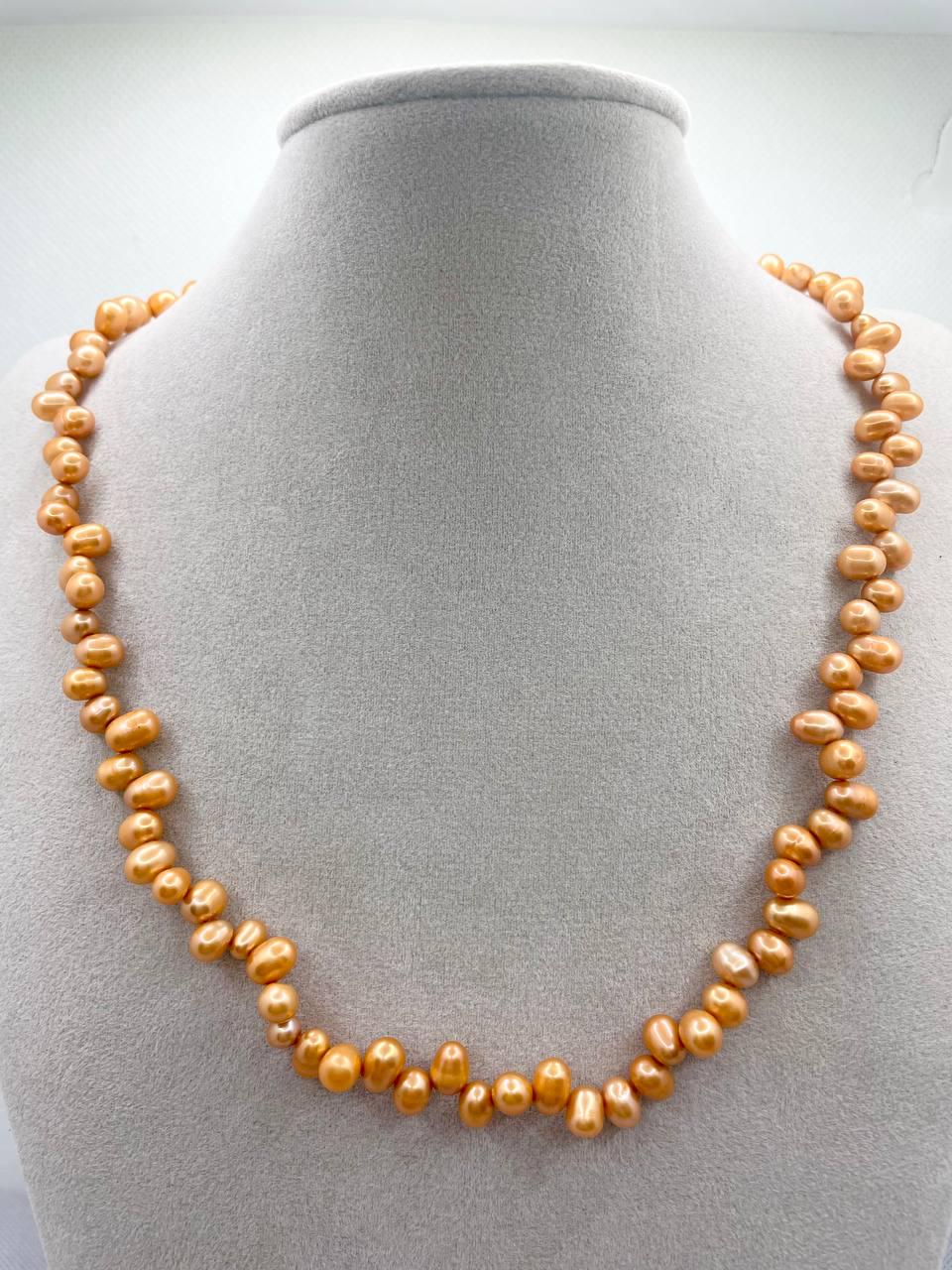 Бусы жемчуг тонированный 45 см Желтый (9257)