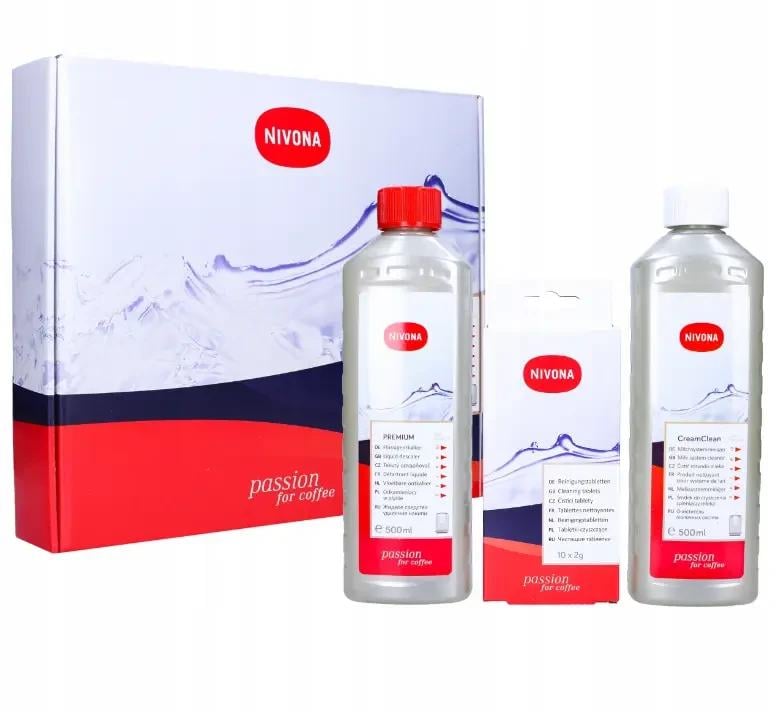 Набір Nivona Clean3Box рідина від накипу NIRK703/для молочної системи NICC705/таблетки Набір Nivona Clean3Box рідина від накипу NIRK703/для молочної системи NICC705/таблетки