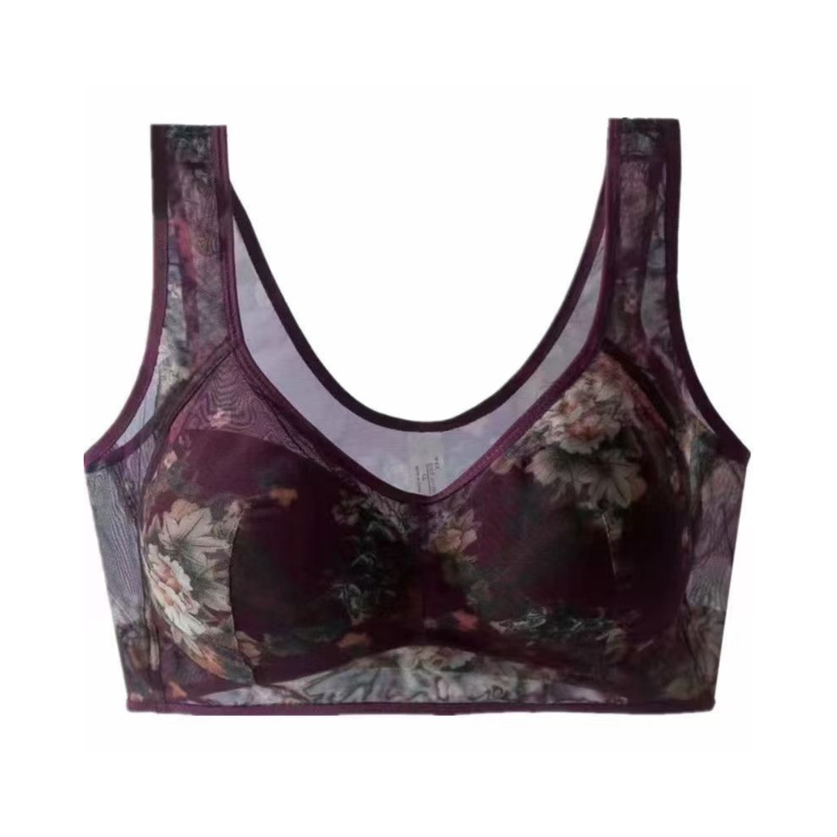 Бюстгальтер сітчастий без кісточок BloomLinge 2XL-3XL Фіолетовий (3119)