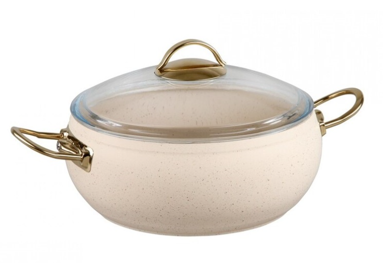 Каструля з кришкою OMS з антипригарним покриттям для газу і індукціі 2,5 л ( 3141-IND-20-ivory)