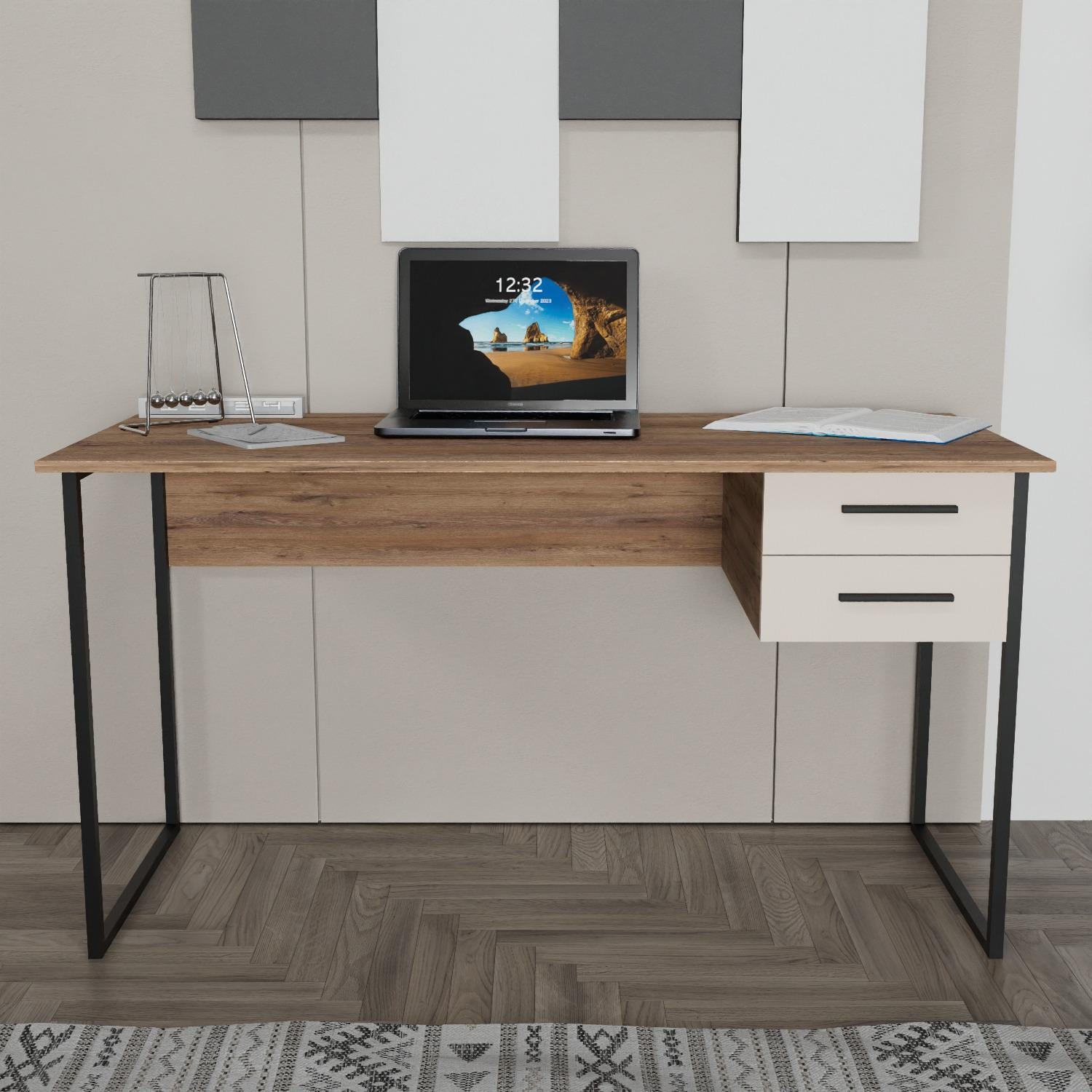 Письмовий стіл Оксфорд 2 ДСП 1400х600 мм Аліканте/Кашемір/Чорний (PS-2-0011)