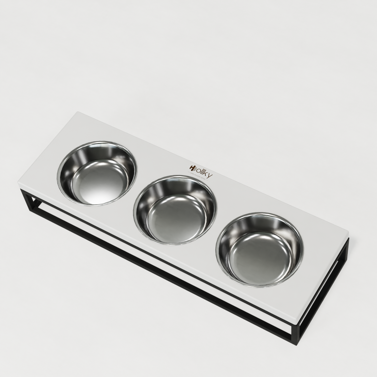 Миски на подставке для котов и маленьких собак Hollky Base Bar 3х0,45 л (Bar-54187-BLWH) - фото 5