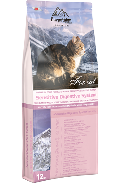 Сухий корм Carpathian Pet Food Sensitive Digestive System для котів з чутливою системою травлення 12 кг