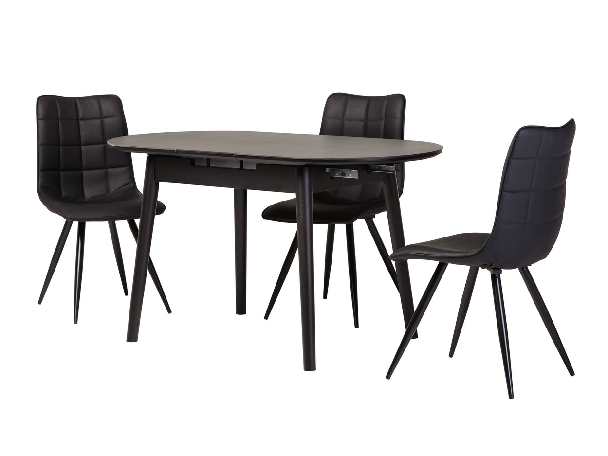 Обідній стіл розсувний Ветро 1100-1400x750x760 мм Чорний онікс/Чорний (TМ-85) - фото 8 Обідній стіл розсувний Ветро 1100-1400x750x760 мм Чорний онікс/Чорний (TМ-85) - фото 8