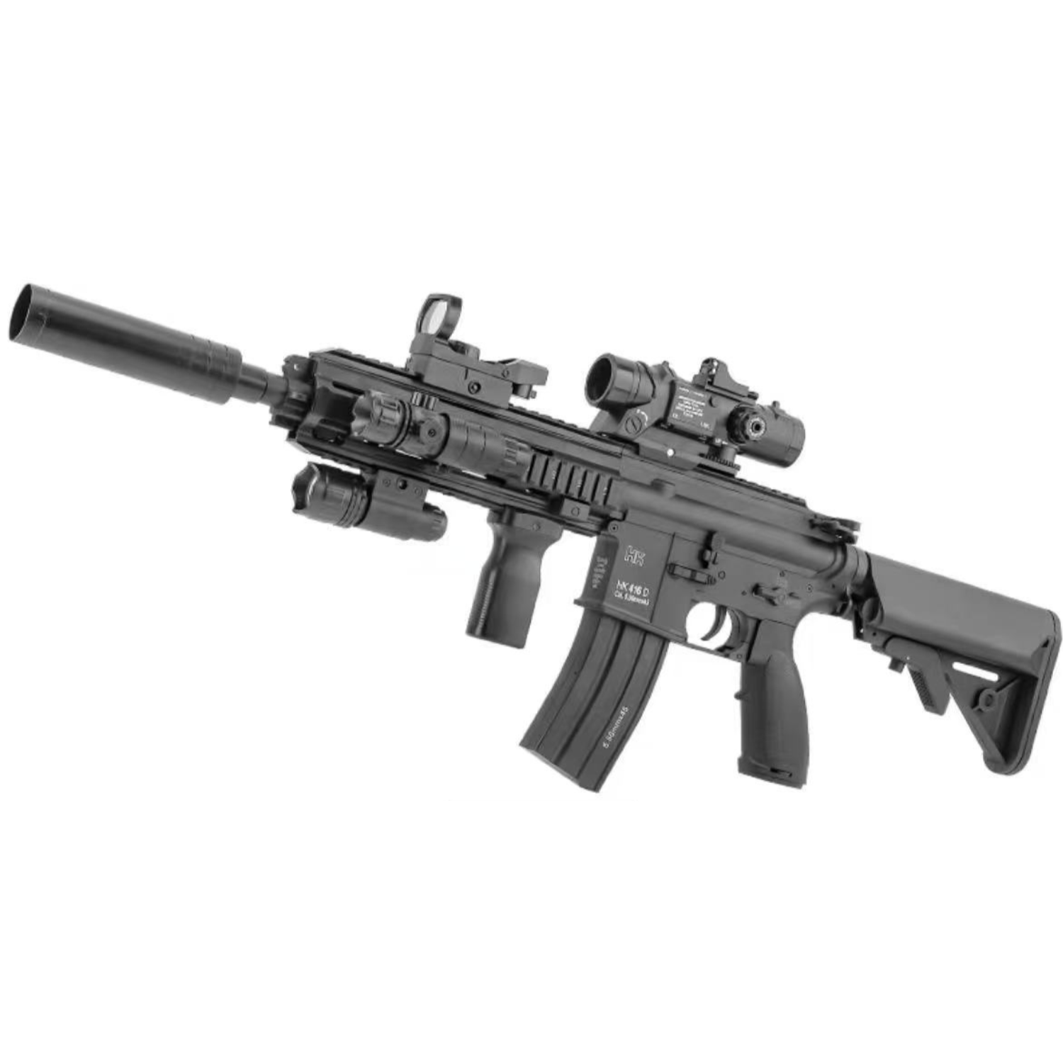 Автомат игрушечный на орбизах 2 режима hk416 электрический гель с прицелом и обвесами bb Черный Автомат игрушечный на орбизах 2 режима hk416 электрический гель с прицелом и обвесами bb Черный