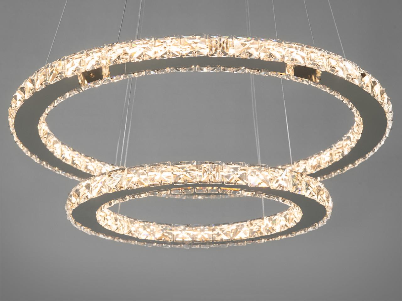 Люстра-подвес хрустальная LED 7206-8W/580+400HR (2437589217)