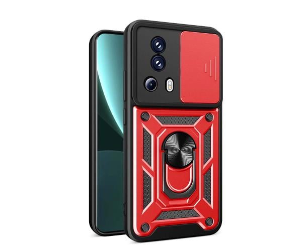 Чехол накладка Ricco Camera Sliding для Xiaomi 13 Lite Красный