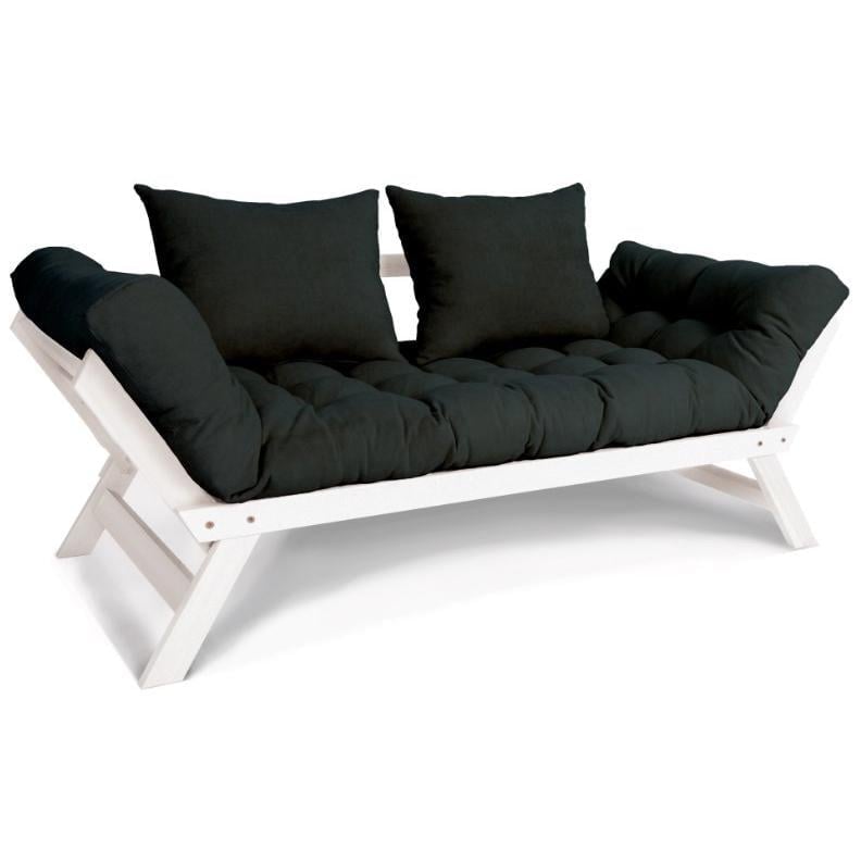 Диван-футон розкладний Woodman Allegro з масиву дерева Білий/Графітовий