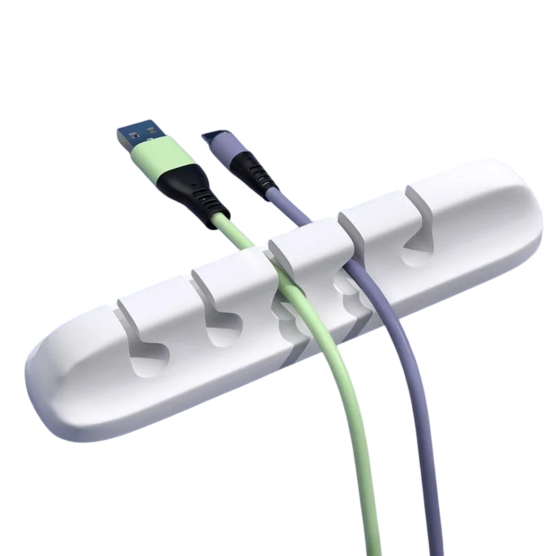 Тримач-органайзер для кабелів на 5 гнізд 11 см Білий (35-9-1797-Б)