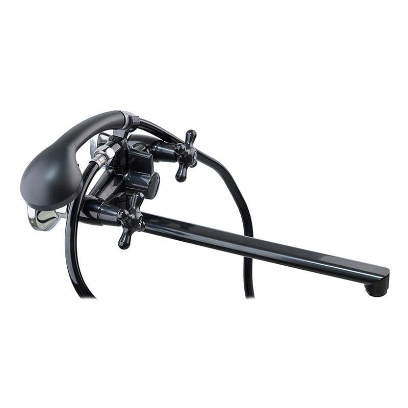 Смеситель для ванной PLAMIX Sirius-140 со шлангом и лейкой Black (PM0638)