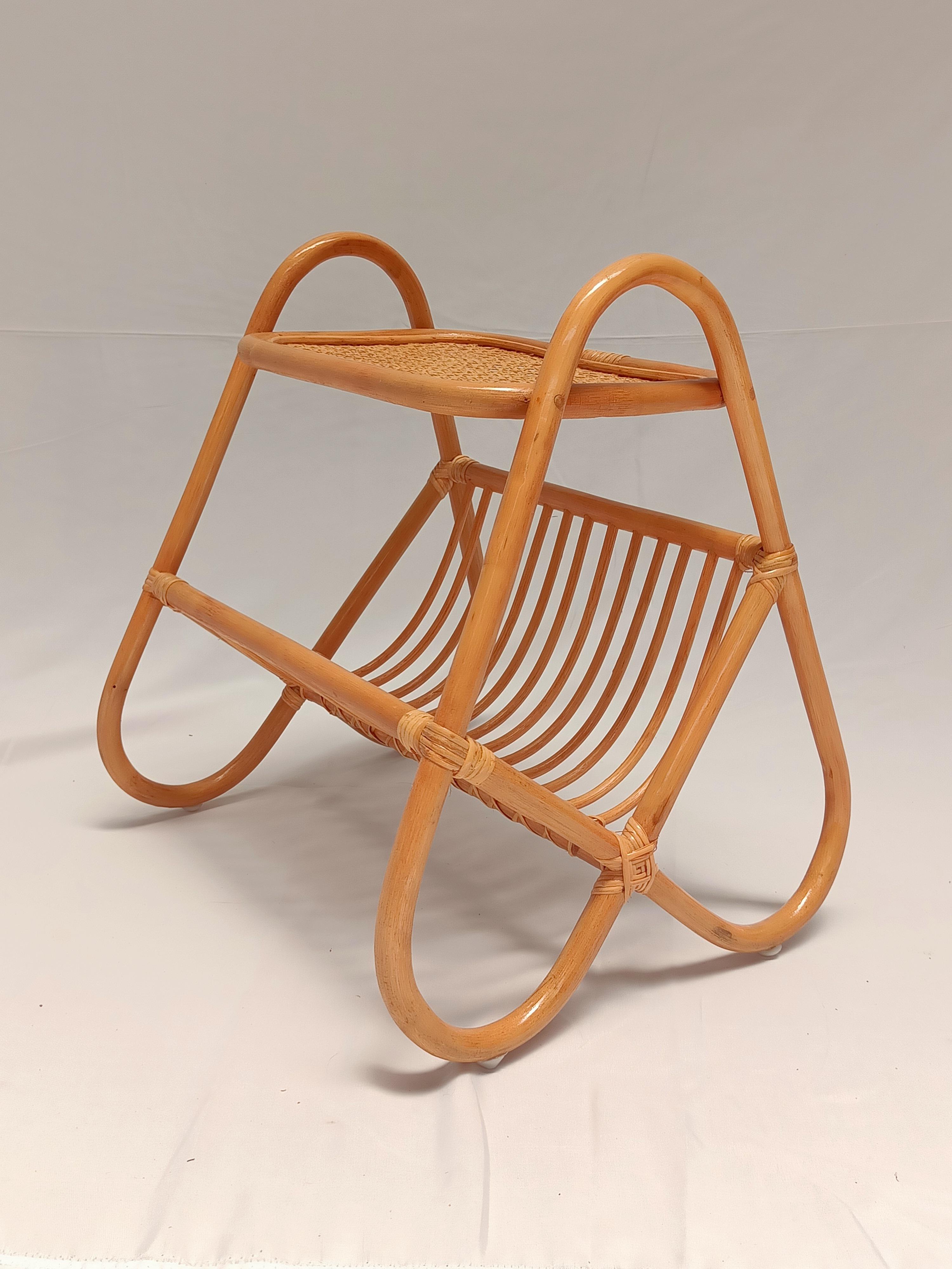 Столик с отсеком для хранения книг/журналов/газет из натурального ротанга 41х46х49 см (2100621077)