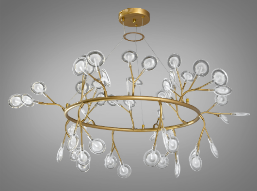 Люстра подвесная Diasha 54 лампы Золотой/Сатин (Y889-54A SL) Люстра подвесная Diasha 54 лампы Золотой/Сатин (Y889-54A SL)