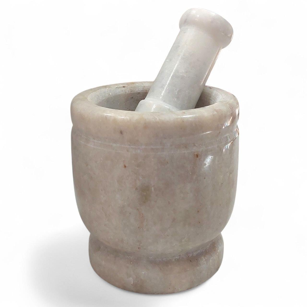 Ступка для спецій A-PLUS Онікс 0541 кам'яна з товкачиком 10,3х9,8х9,8 см Бежевий (205161-41)