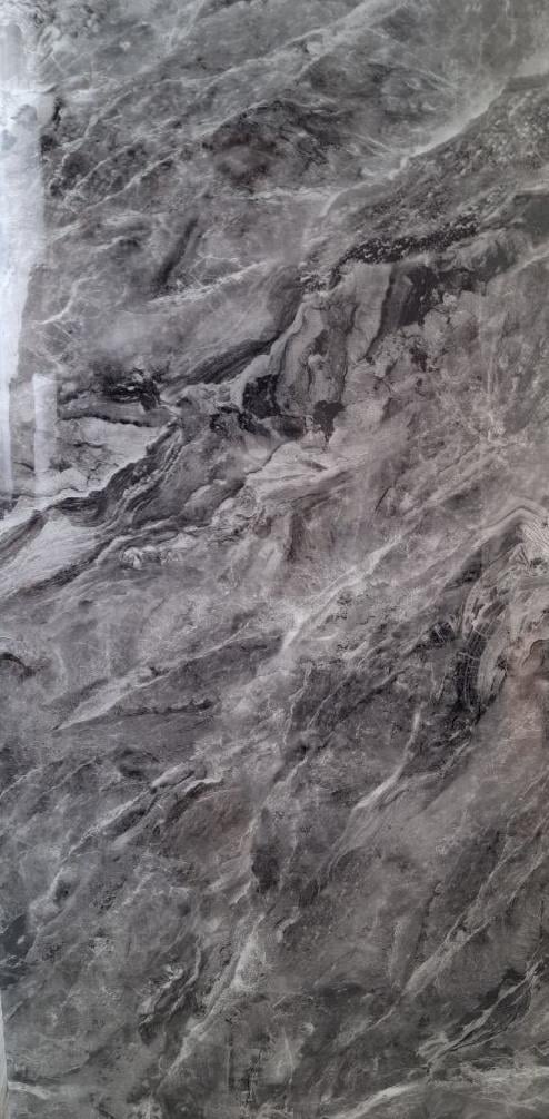 Декоративная панель 3D самоклеящаяся для стен винил мрамор 600х300х2 мм Серый глянец (F59)