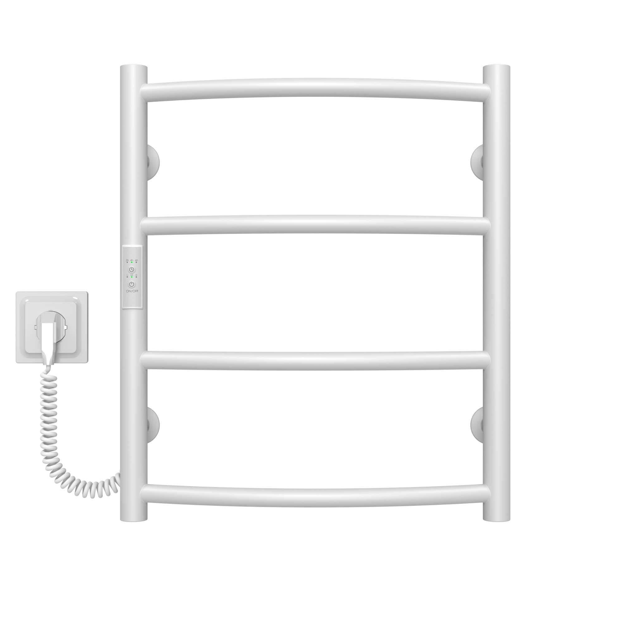 Полотенцесушитель электрический Deffi Классик П4 WD03 левое подключение нержавеющая сталь 400х500 мм Белый (C.DK.50.40.4.EWL3)