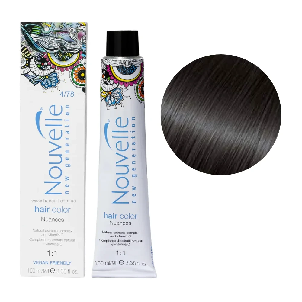 Краска для волос Nouvelle Hair Color 4/78 Оникс 100 мл