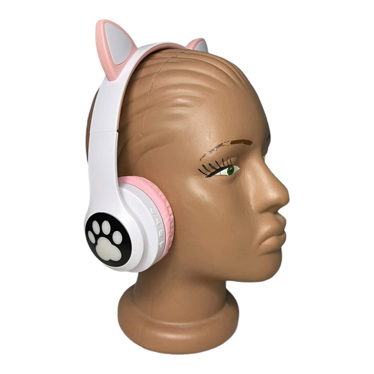 Наушники с ушками Cat ear vzv-23m беспроводные с подсветкой/FM-радио/ MicroSD/Bluetooth Белый - фото 8