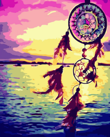 Картина по номерам Strateg Ловец снов в лучах заката 40x50 см (VA-3709)