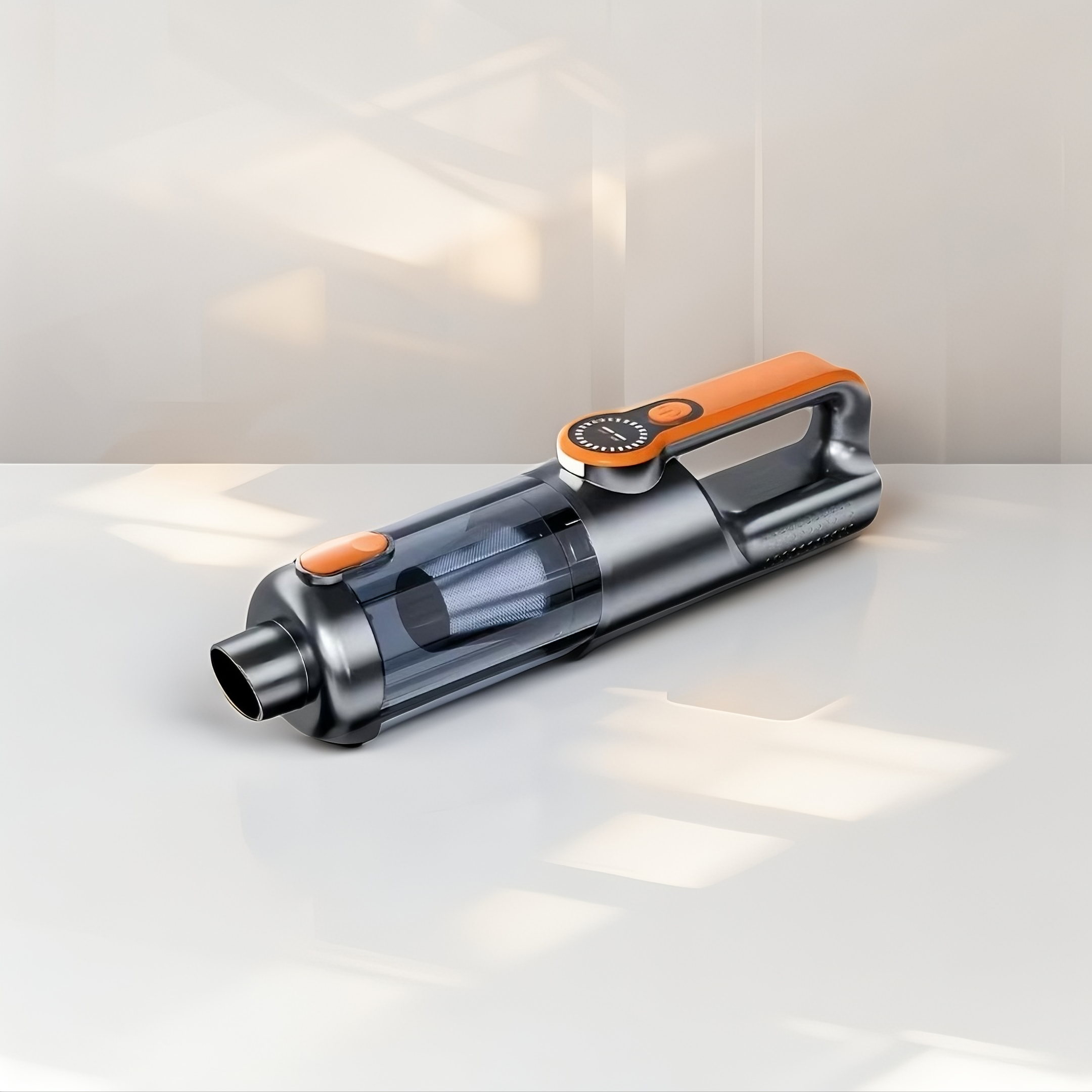 Автопылесос аккумуляторный с LED-дисплеем/6 насадками и HEPA-фильтром 6000 мАч Оранжевый (HP-11-126)