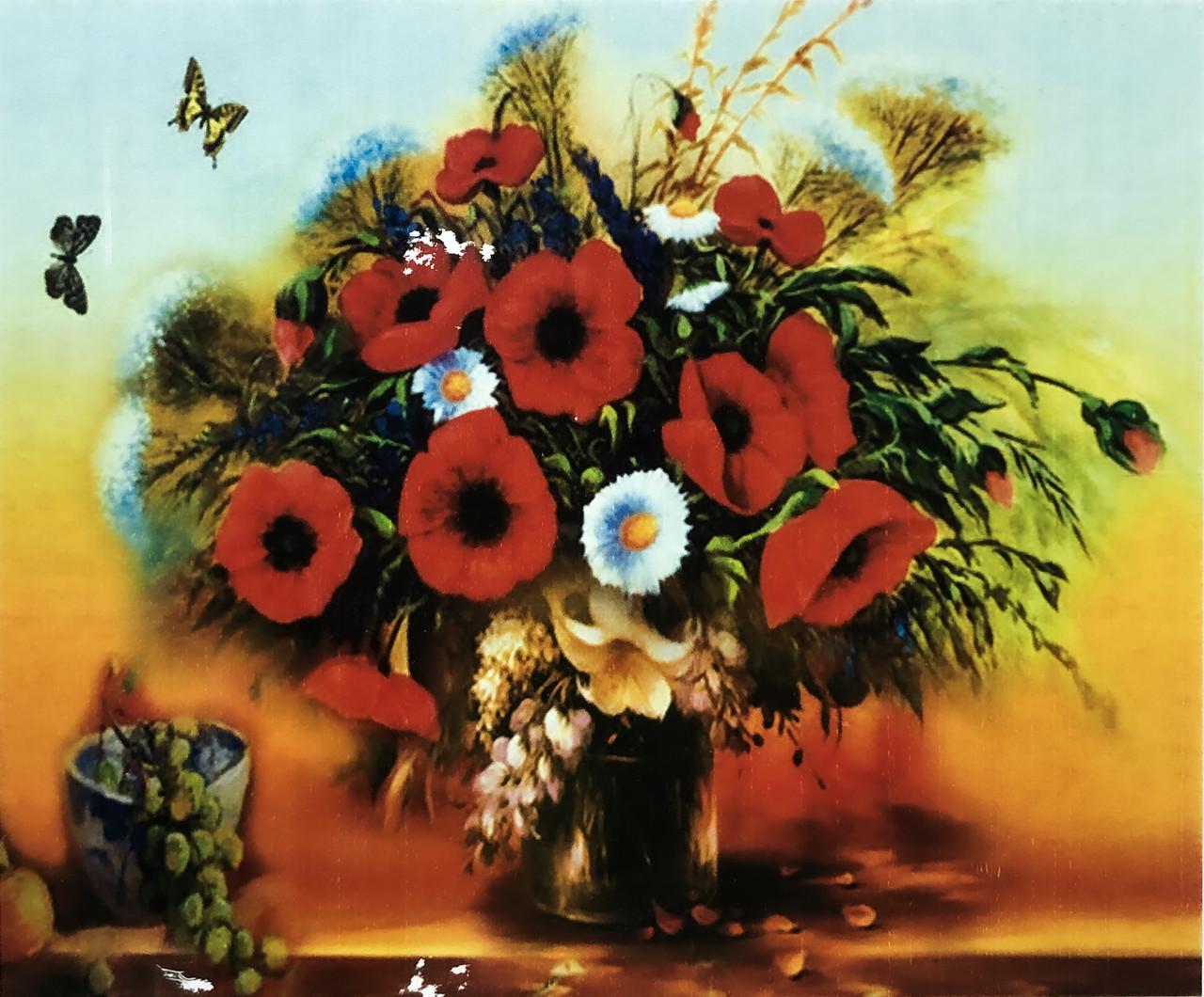 Набор алмазной вышивки на подрамнике Букет с маками 50x40 см (АЛП-574)