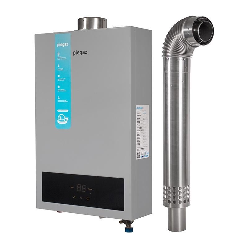 Колонка газова турбована Piegaz Hermes A Turbo Grey (67789)