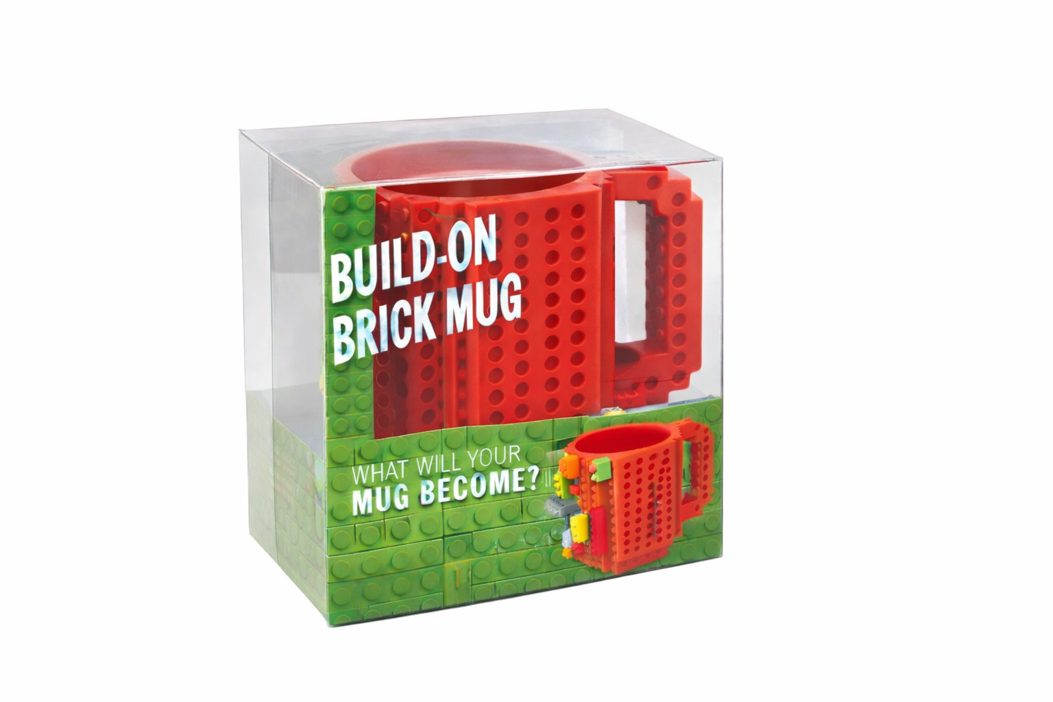 Чашка-конструктор пластиковая Cup Building Block с набором деталей для горячих и холодных напитков 12 см Красный