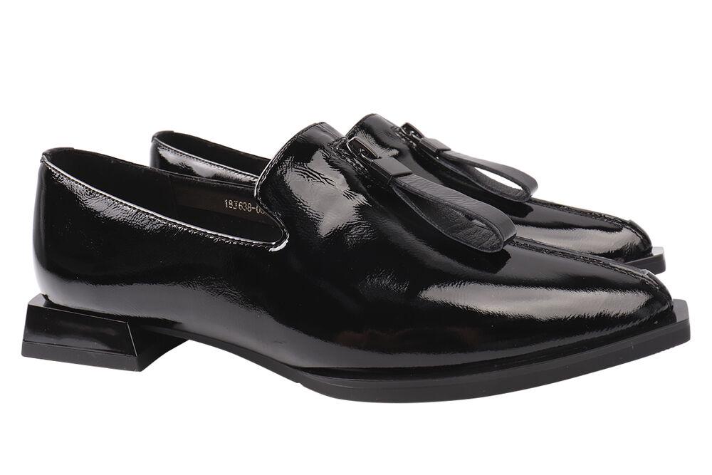 Туфли женские Brocoly из лаковой кожи на низком ходу р. 38 Черный (311-21DTC)