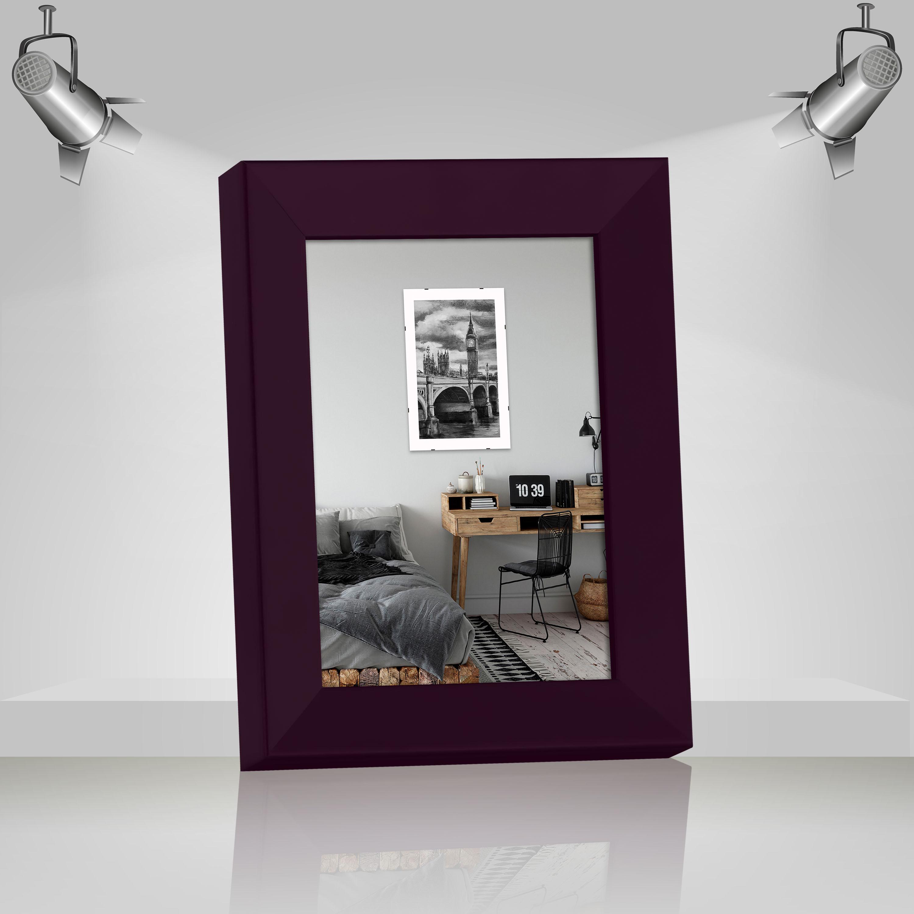 Фоторамка деревянная EmojiFrame 15х20 см AH3322-02 пластиковое стекло 0,8 мм Фиолетовый - фото 2