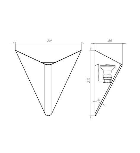 Cвітильник настінний Iterna DELTA GU10 LM110 Графітовий - фото 4 Cвітильник настінний Iterna DELTA GU10 LM110 Графітовий - фото 4