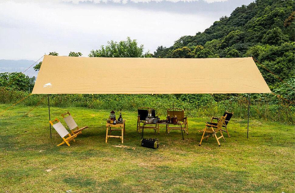 Тент від сонця прямокутник 4х6 м Бежевий - фото 6