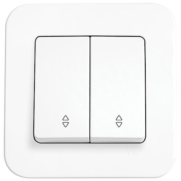 Выключатель двухклавишный проходной Viko Rollina Белый (27549504)