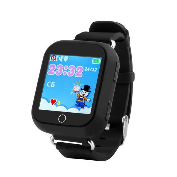 Детские часы-телефон Smart Watch Q100 с GPS трекером Черный