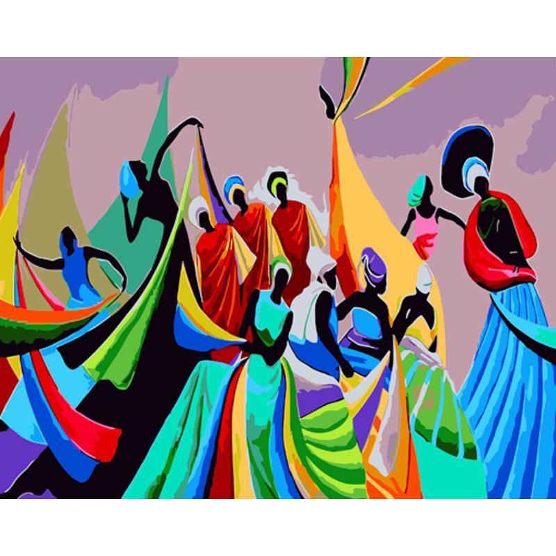 Картина по номерам Strateg Премиум Женские силуэты с лаком и уровнем 40x50 см (GS1530)