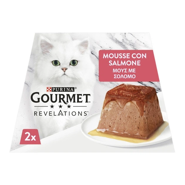 Корм вологий для дорослих котів Purina Gourmet Revelations Мус з лососем та підливкою 2х57 г (71217)