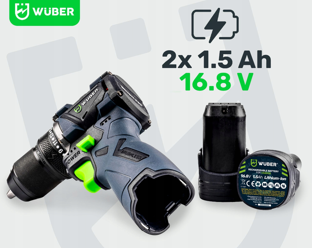 Гайковерт акумуляторний ударний Wuber 50Нм (2689502477) - фото 3