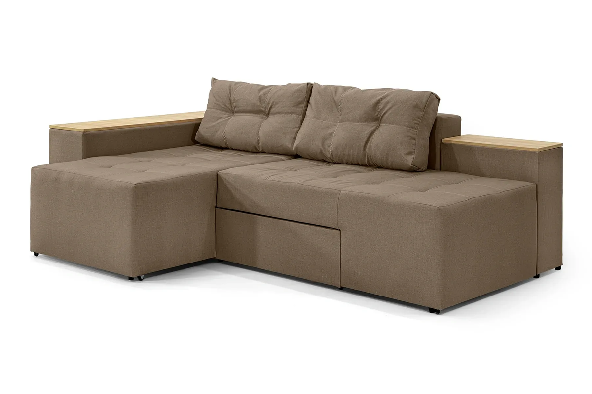 Диван угловой Домино 245х160 см Бежевый (29557831)