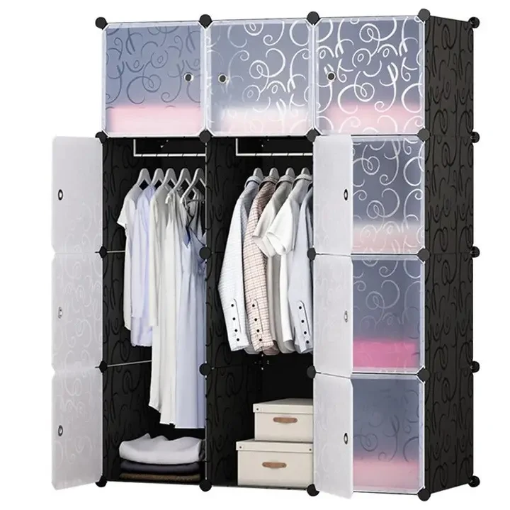 Шафа складна пластикова Storage Cube Cabinet 110х37х146 см Чорний - фото 5