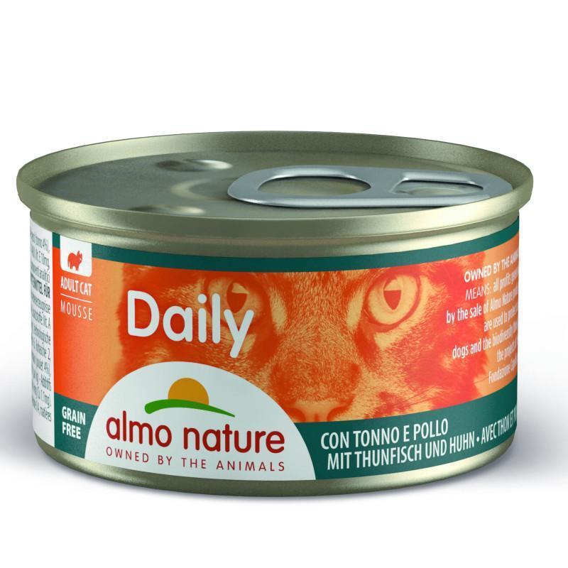 Консервированный корм Almo Nature Daily Menu Cat Мусс с тунцем и курицей для кошек 85 гр.