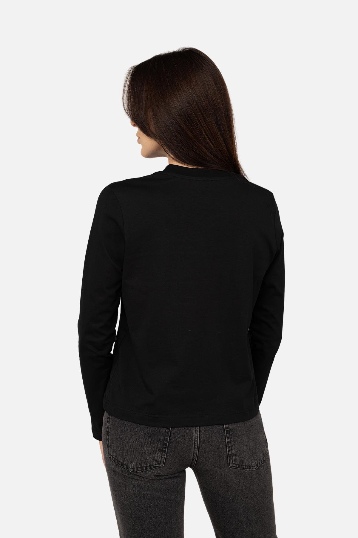 Джемпер жіночий з довгим рукавом ЦБ-00266324 р. 42 Чорний (SKT001035761) - фото 3 Джемпер жіночий з довгим рукавом ЦБ-00266324 р. 42 Чорний (SKT001035761) - фото 3