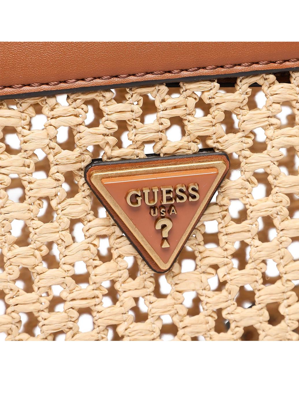 Сумка c косметичкой сумка корзина женская соломенная Guess VIKKY DRAWSTRING BUCKET HWWH6995040-COG Желтый - фото 9