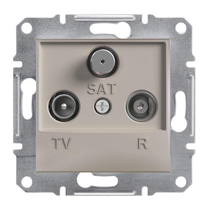 Розетка проходная Schneider Electric Asfora ABS TV-R-SAT 4dB Бронзовый (EPH3500269)