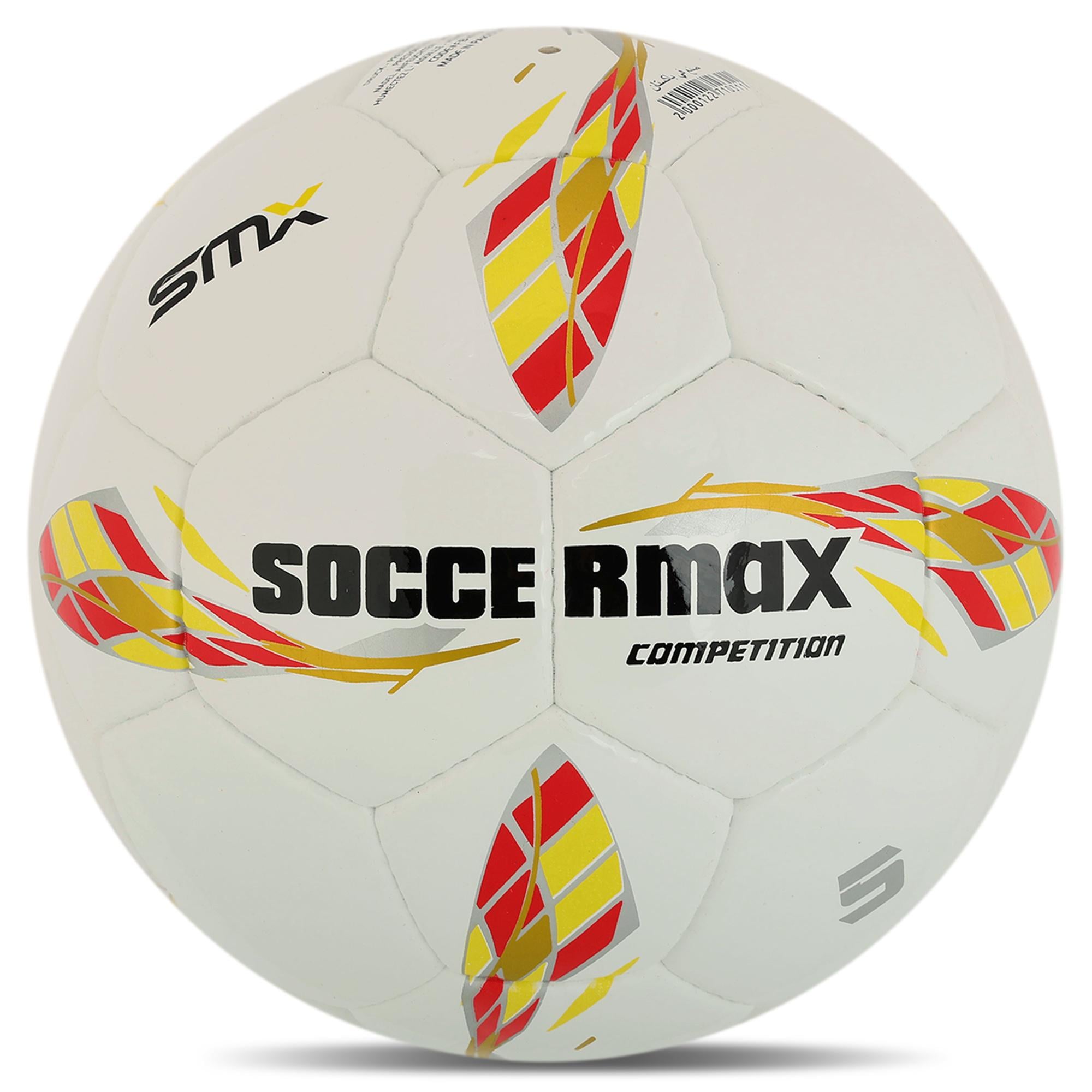 Мяч футбольный ламинированный SOCCERMAX FB-4139 сшит вручную PU №5 5 слоев (FB-4139_Белый)