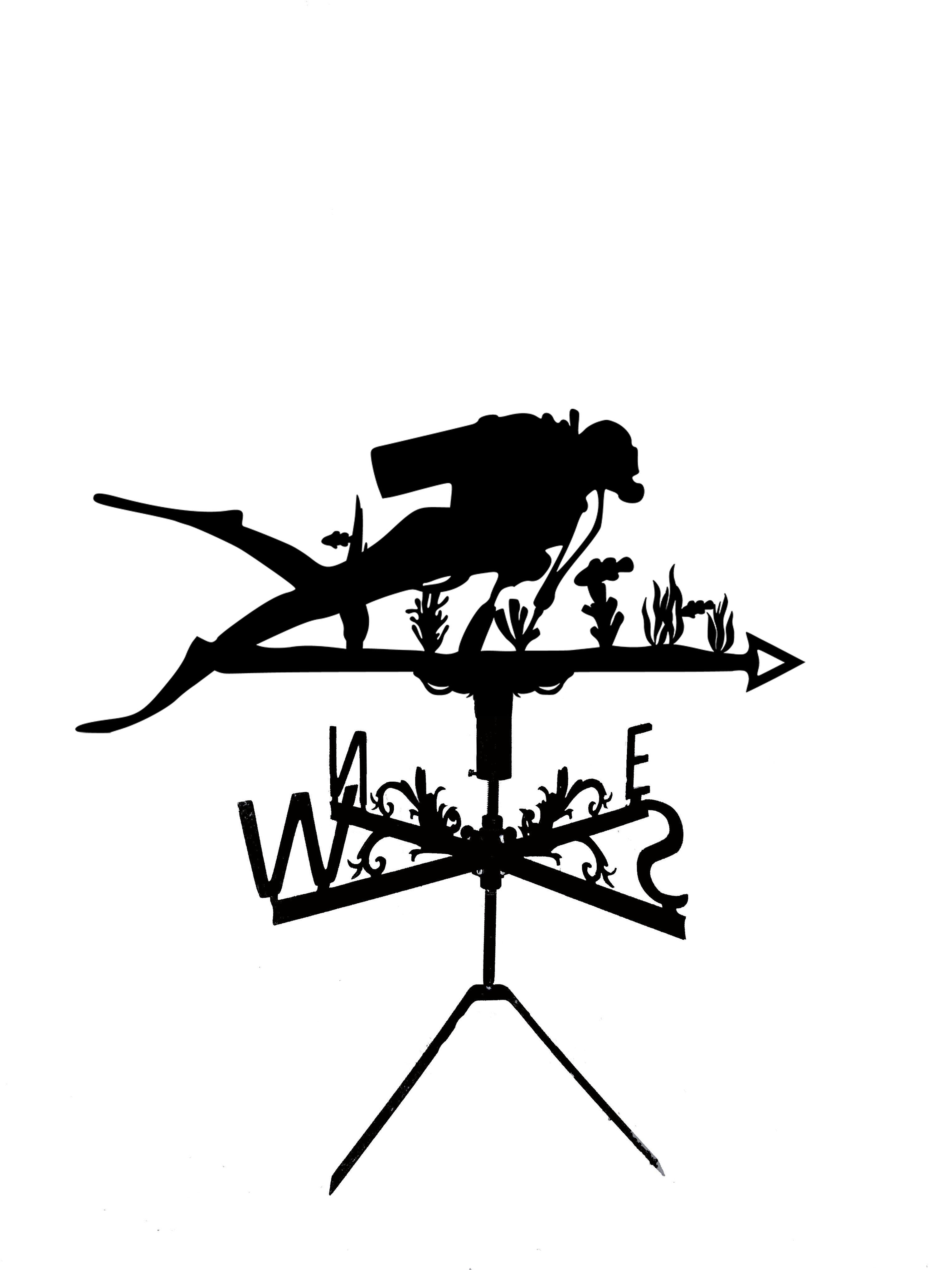 Флюгер на беседку/колодец Аквалангист (27415141)