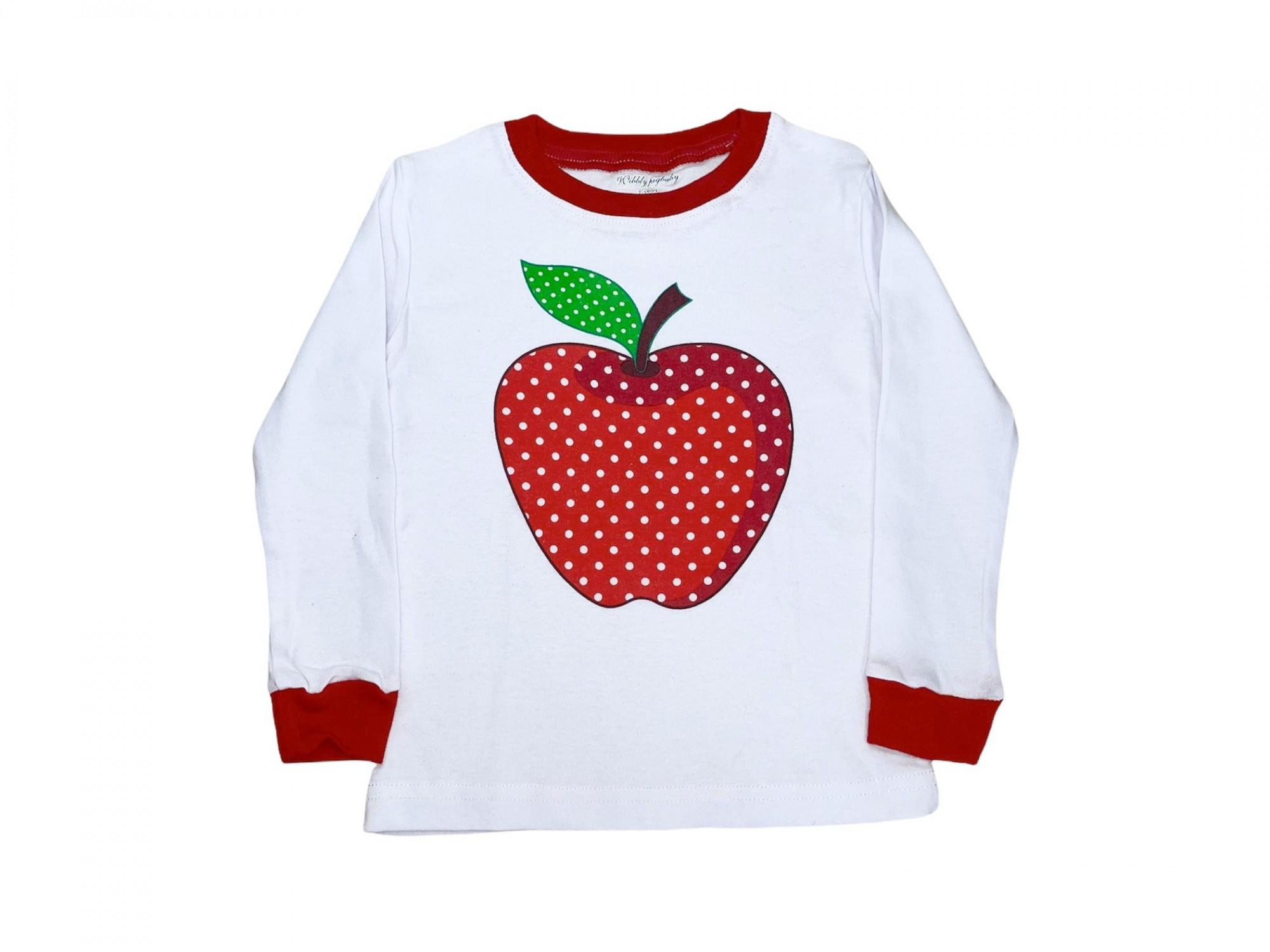 Пижама для девочки яблоко 104 см Красный (24174360) - фото 2 Пижама для девочки яблоко 104 см Красный (24174360) - фото 2