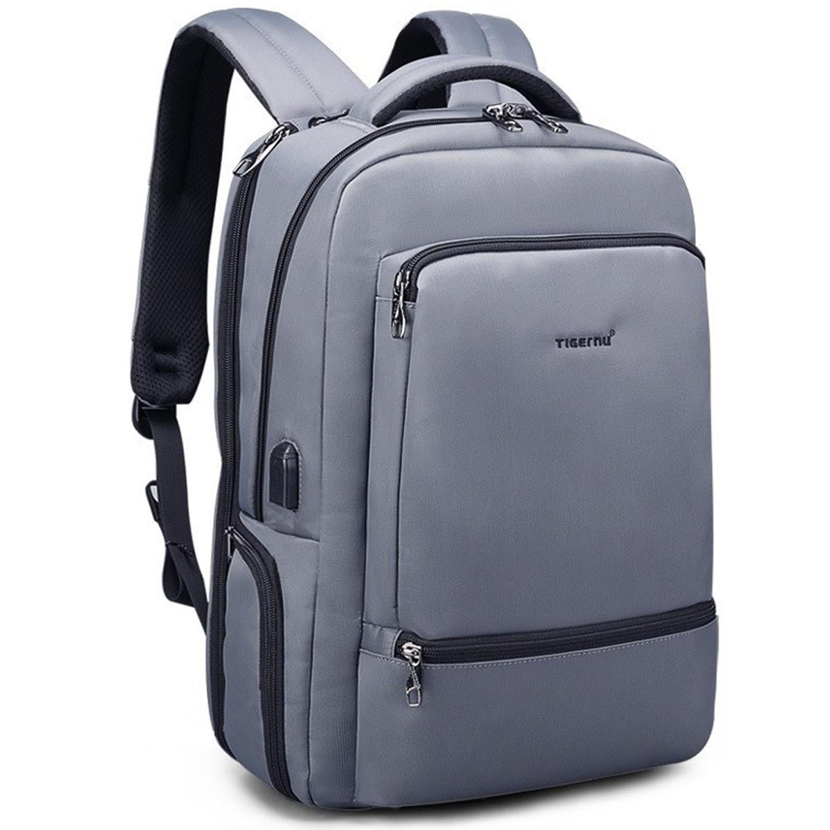 Городской рюкзак Tigernu T-B3585 для ноутбука 15,6" с USB 26 л Серый (TGN-T-B3585-1847)