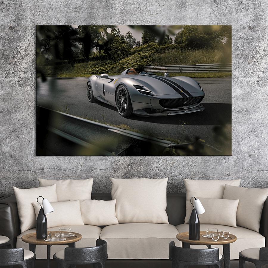 Картина на холсте Серая Ferrari Monza SP 51x34 см (1266-1)