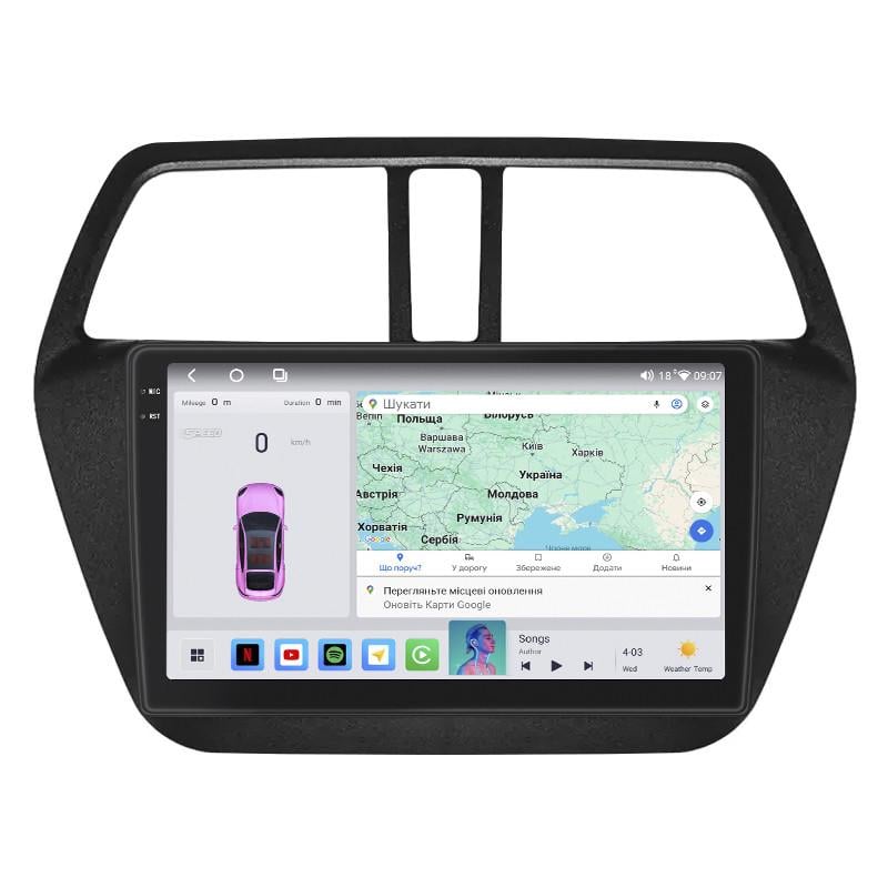 Автомагнитола штатная Lesko 4G/QLED/CarPlay/360°/GPS/Wi-Fi для Suzuki SX4 II S-Cross 2013-2016 4/64Gb 9" (2325327747)