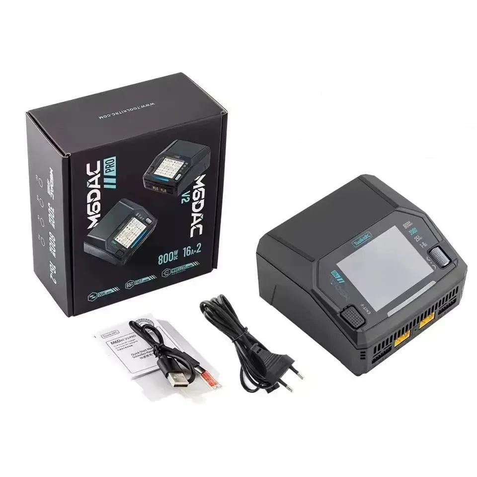 Зарядний пристрій для батарей FPV ToolkitRC M6DAC Pro 300Wx2 30A XT60 балансування 2-6S вбудований БЖ/бездротова зарядка (00-00028235)
