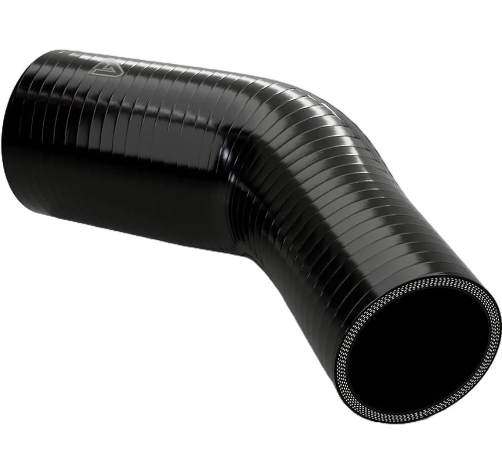 Патрубок силиконовый редукционный угловой 45° DN 32x38 мм стенка 3 мм L 152 мм -50/+180°C Черный